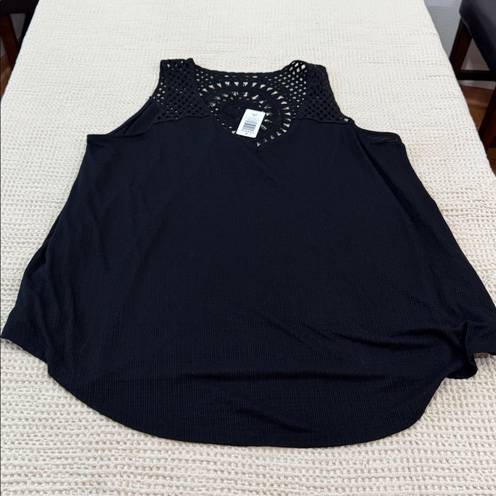 Women’s Plus Size Torrid Cream Crochet Detail Tank Top